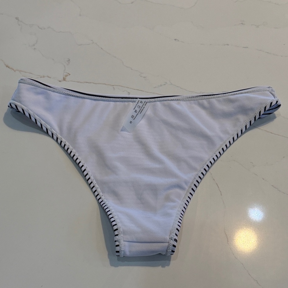 Striped Ruffle Bikini Set - Black & White - Picture 7 of 7